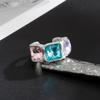 Light Luxury Colorful Acrylic Diamond Clip Earrings For Women Trendy C-Shaped Geometric Fake Piercing Ear Cuff Jewelry Accessor
