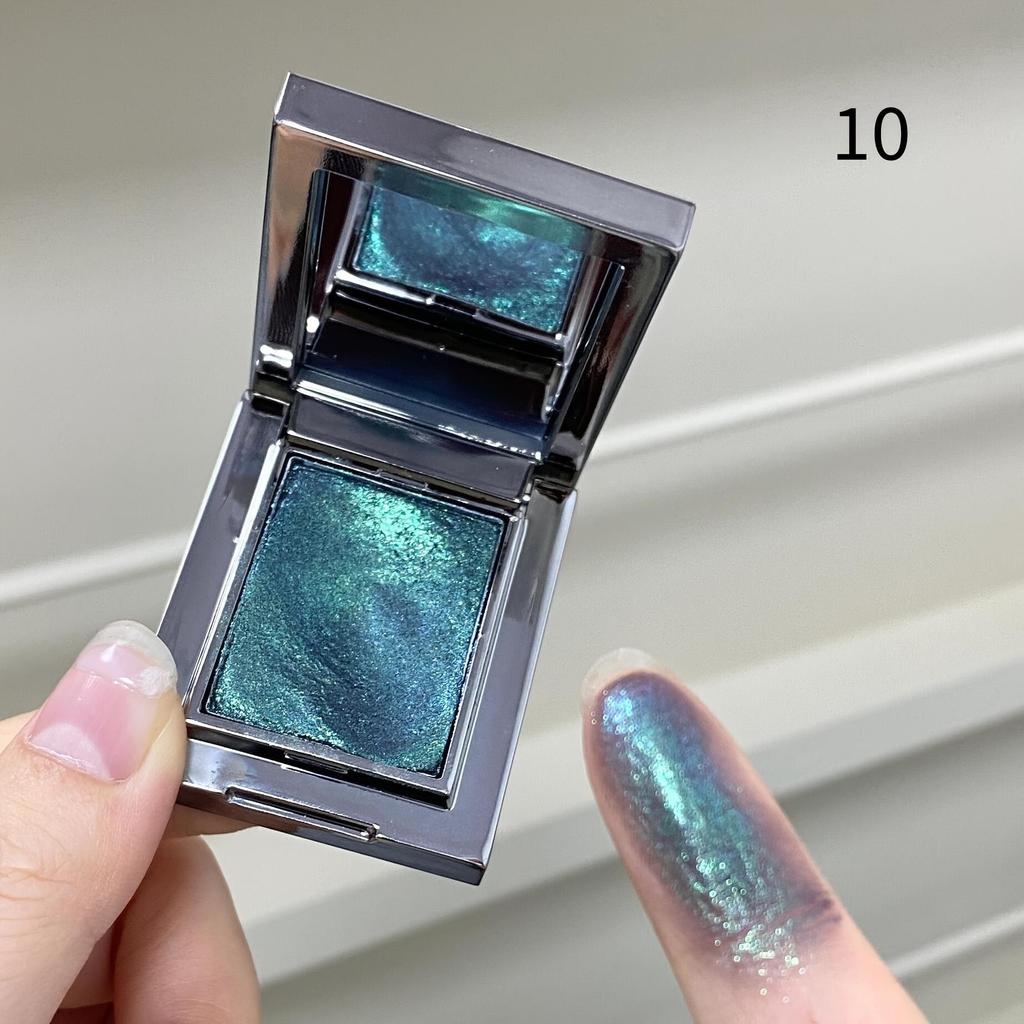 Paleta de Sombras de Ojos de Color Metálico con Brillo y Shimmer Impermeable Resistente al Sudor Fórmula Suave Difuminable para Festivales de Música Fiestas