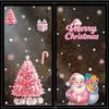 Rosa Weihnachtsmann Weihnachtsfensteraufkleber Niedliches Rentier Lebkuchenmann Wandaufkleber Heimdekoration Aufkleber Noel Kerst Navidad