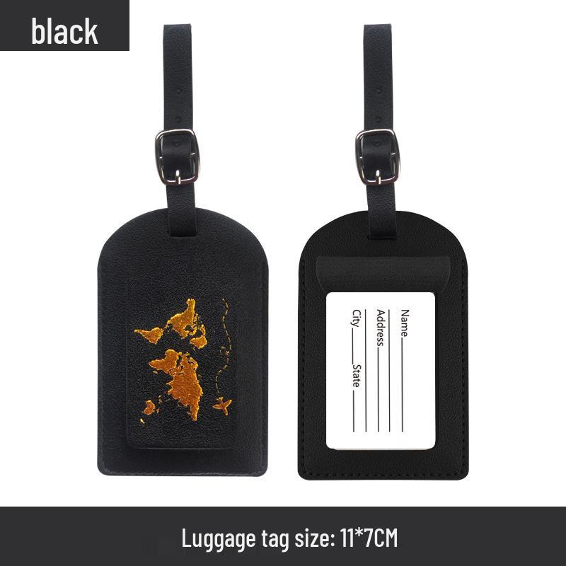 Metal Buckle Boarding Pass and PU Leather Luggage Tag with Hot Stamped Paper Card