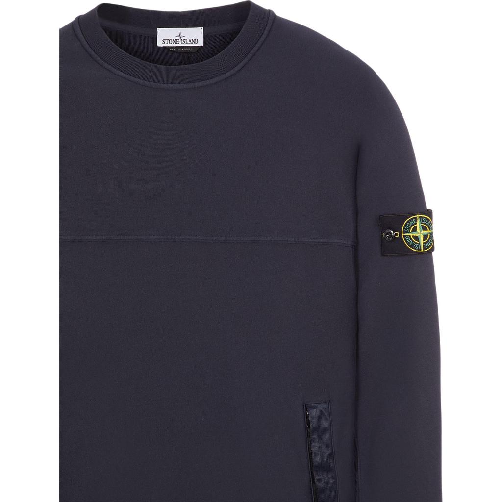 Stone Island Badge Pullover Crew Neck Long Sleeve Sweatshirt Unisex sweatshirt Blue 801560154-V0020