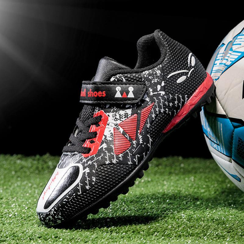 New Kids Velcro Soccer Boots Boys Girls TF Broken Nails Training Competition Sneakers for Primary and Secondary School Students