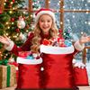 Red Extra Large Christmas Bag Creative Plush Storage Pouch Xmas Decoration Candy Bag  Christmas Eve