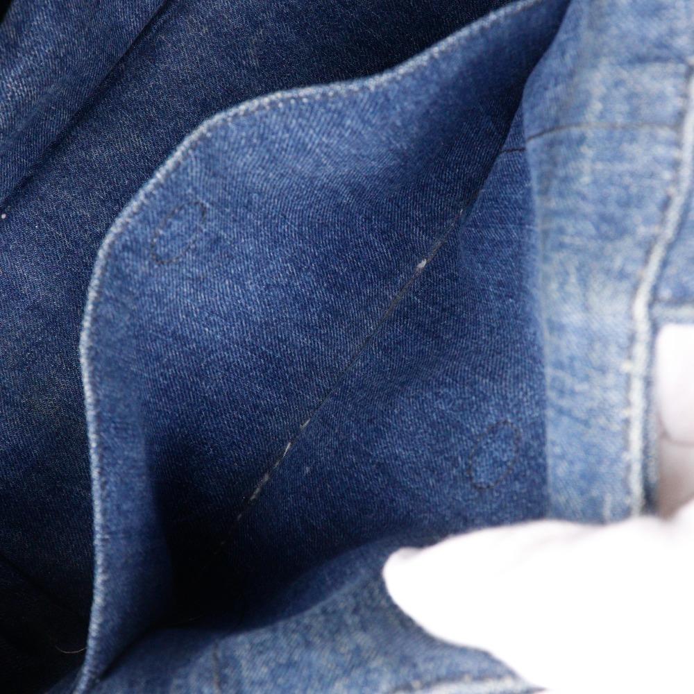 PRADA Canapa Handbag 1BG439 Tote Bag Blue denim Women Used