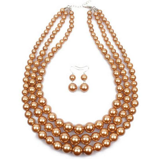 Exaggerated Multi-Layer Pearl Clavicle Necklace for Women (6410)