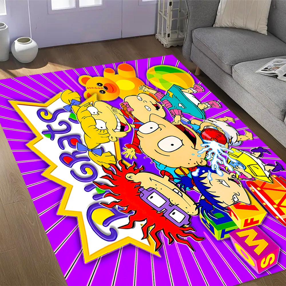 Rugrats: Playtime Chaos Themed Anti-Slip Rugs - Polyester Home Decor, Suitable for Bedrooms, Living Rooms, Doorways, Studios, and Decorations