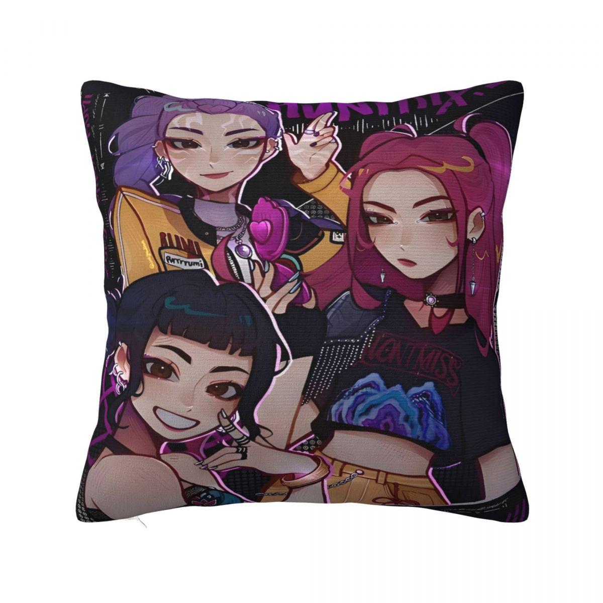 

Huntrix Наволочка Чехол для подушки Полиэстер Графический Чехол для подушки Милые Забавные Наволочки Для Офиса Автомобиля Дома Декоративные 12x12Inch