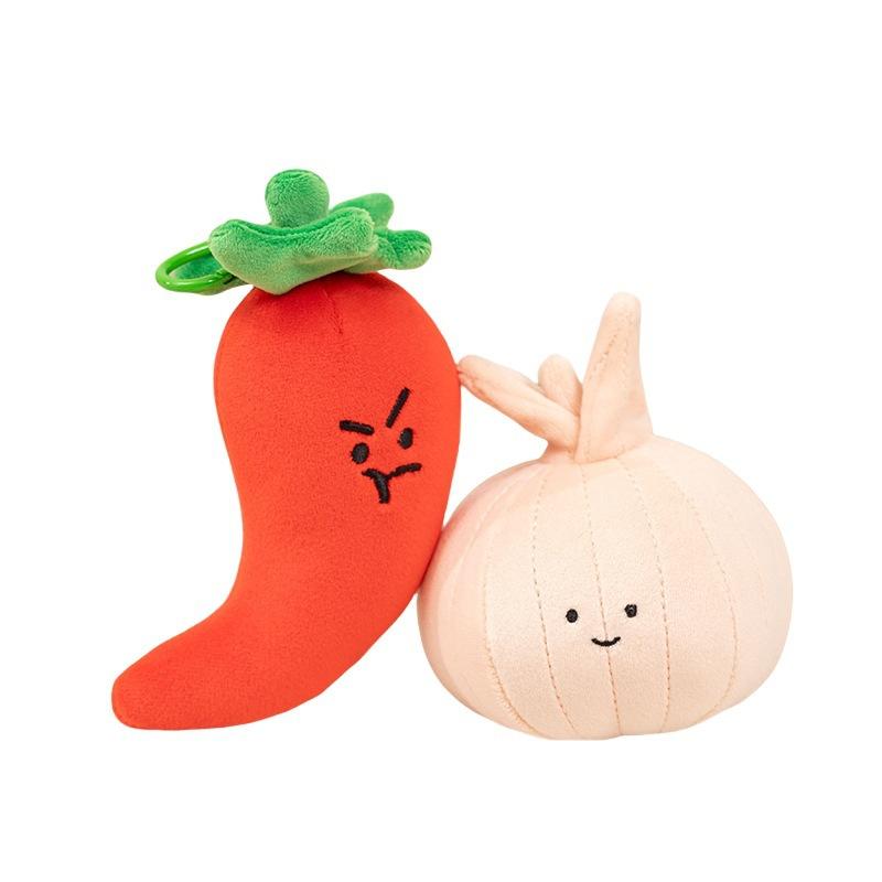 Fun Vegetables Fruit Plush Pendant Apple Mushroom Doll Plush Toy Bag Keychain Popular Small Pendant