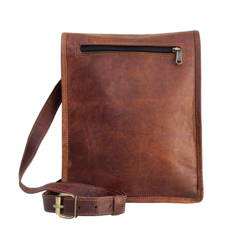HANDMADE LEATHER SATCHEL, Tall Version Vintage Style