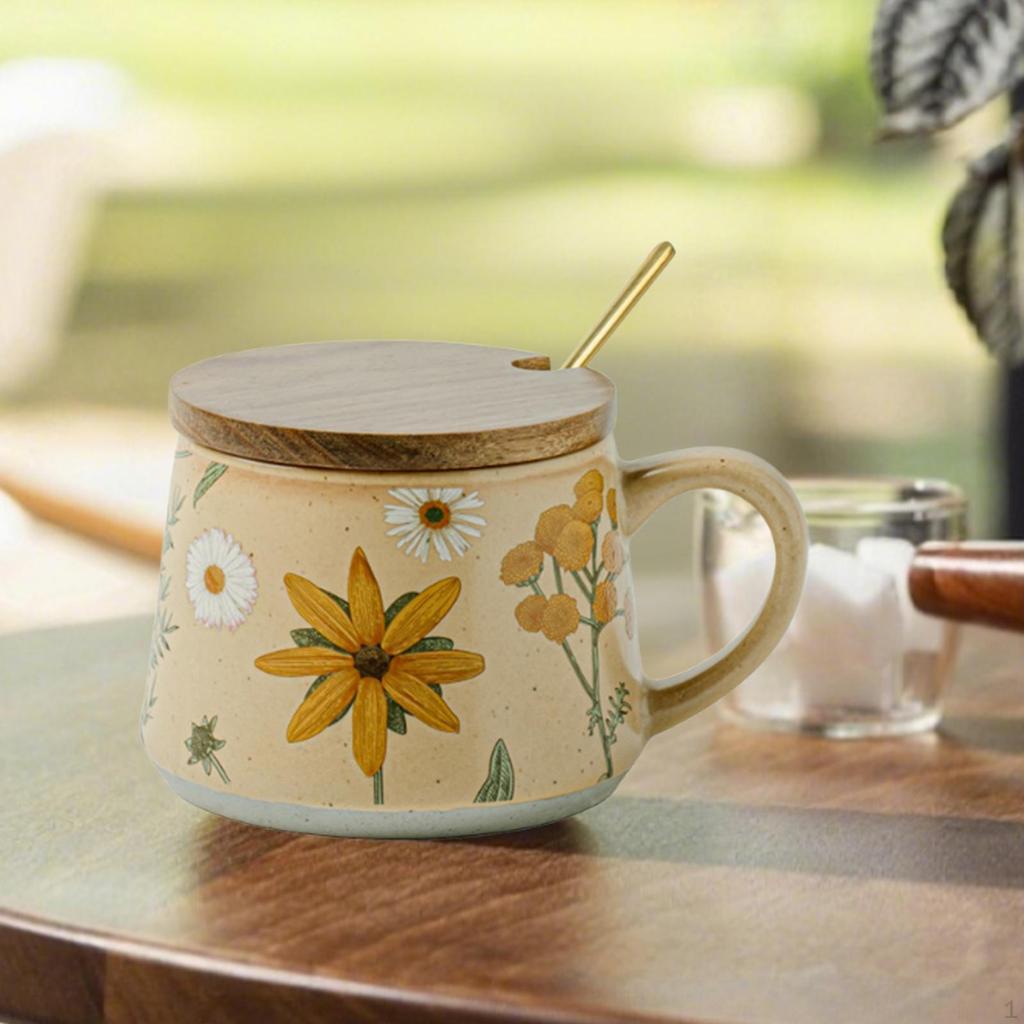 Ceramic Coffee Mug 360ml Elegant with Nonslip Handle Portable Tabletop Drinkware Milk Cup Beverage