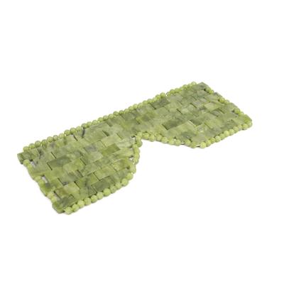 Masque pour les yeux en jade, Grand masque facial rafraîchissant avec du jade 100% véritable pour la thérapie chaude et froide, Masque de sommeil pour les yeux en pierre verte, Couvre-yeux pour soulager