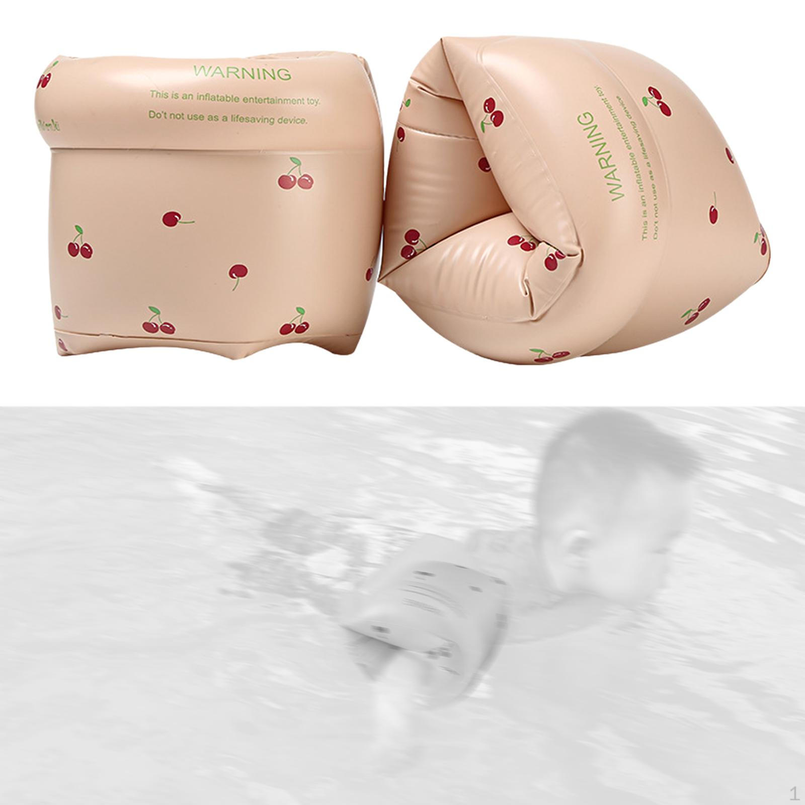 Kids Swimming Arm Float Rings Inflatable Water Pink Cherry
