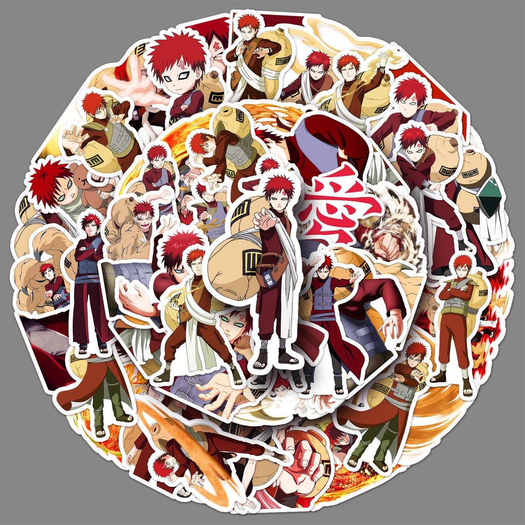 51 Gaara Graffiti Stickers - Japanese Anime Naruto Decoration for Phones & Luggage
