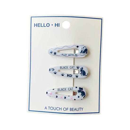 

3Pcs Girl Hairpin Bear Floral Pattern Multiple Styles BB Clip Strong Grip Bang Hair Pins Summer Hair I