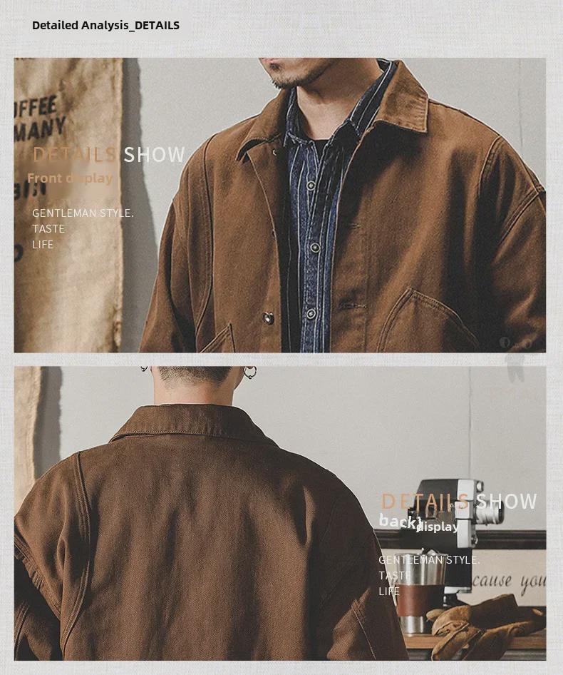 Jay Leno Men's Retro American Workwear Denim Jacket - Autumn Trendy Loose Fit Coach Jacket