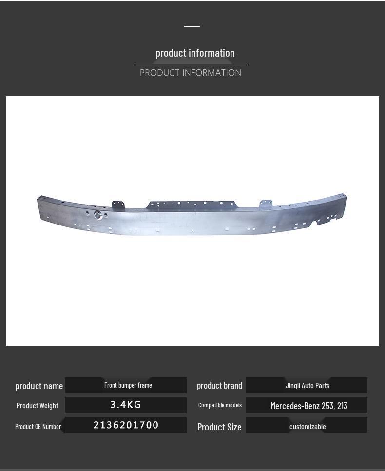 Customizable Front Bumper Skeleton for Mercedes-Benz 253/213 (Part: 2136201700) Car Accessories