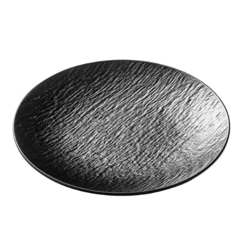 Yangg YLQ 7-inch Round Black Stone Melamine Dessert Plate