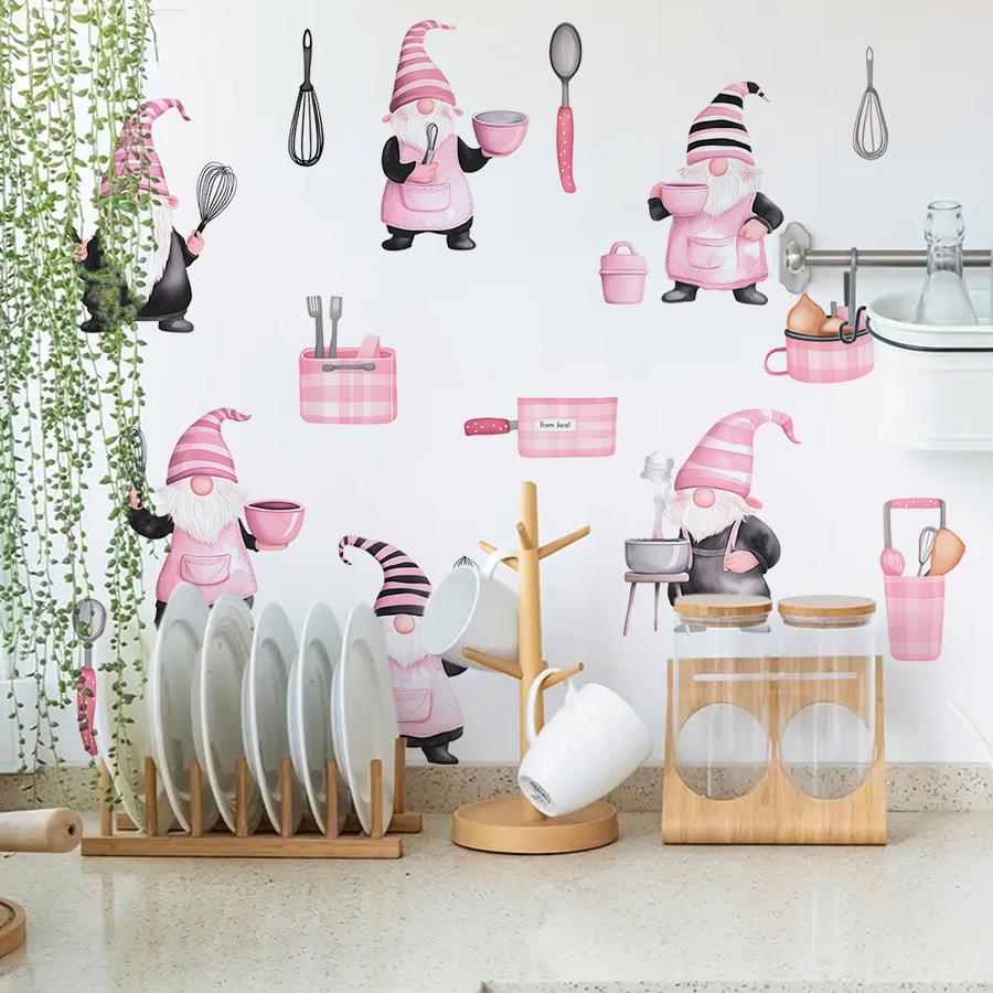 Cartoon Dwarf Kitchen Utensils Wall Stickers Kitchen Wall Decoration Stickers