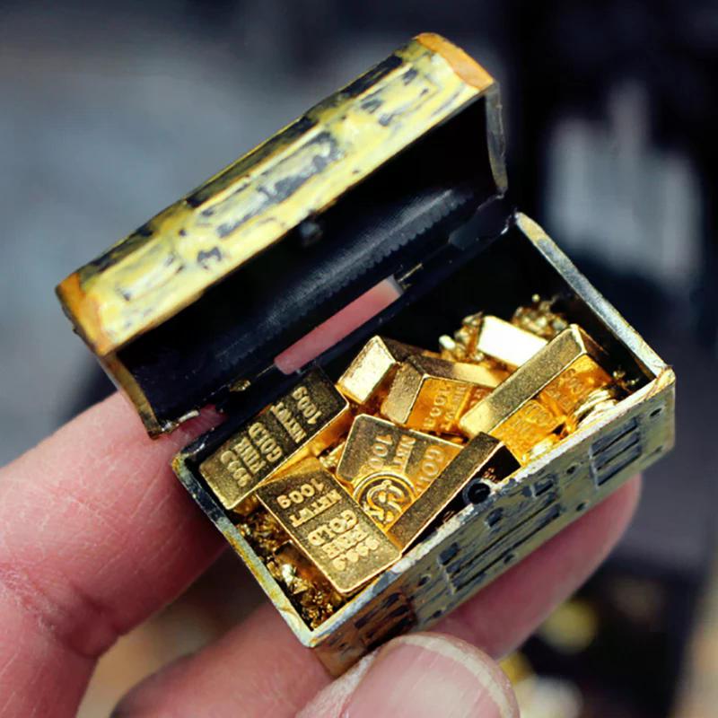 Mini Coin Treasure Chest Doll House Diy Decoration Parts Creative Childen Gift