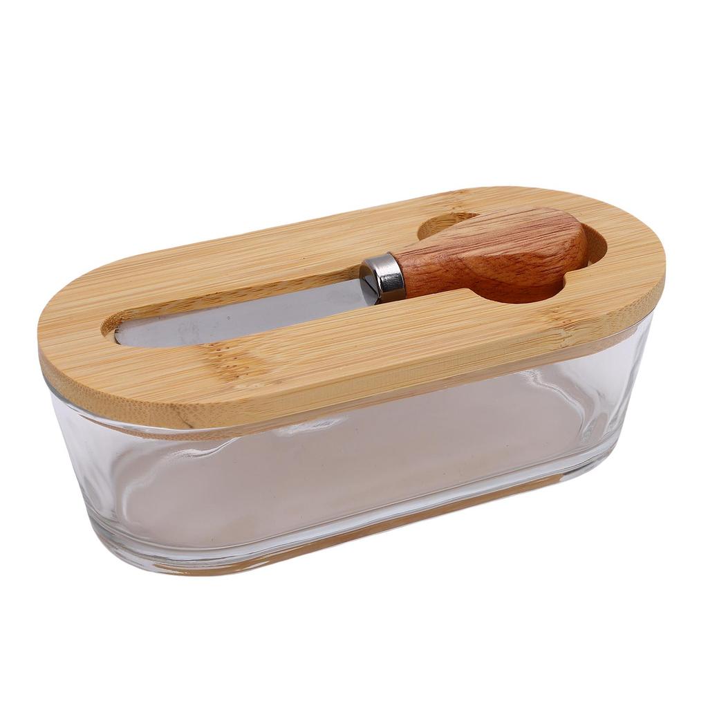 Glass Dish with Lid Airtight for Freshness 300ML Rectangular for Kitchen Countertop Decor