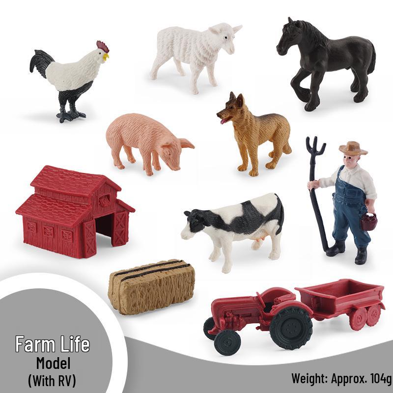 Cross-Border Farm Animal Miniature Model Set: Chickens, Ducks, Geese, Cows, and More