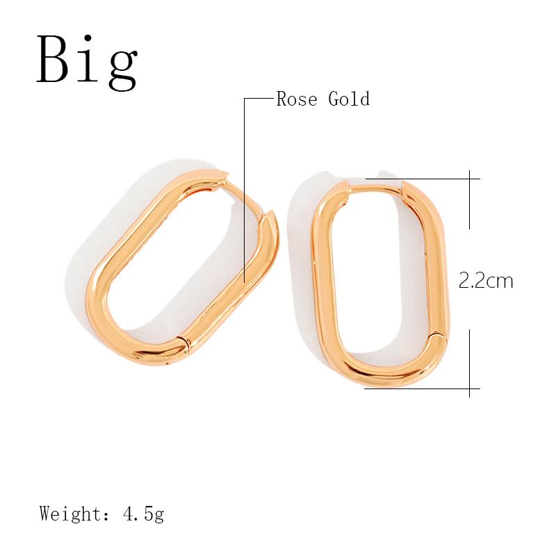 

Простые квадратные серьги-кольца Kinel цвета розового золота для женщин