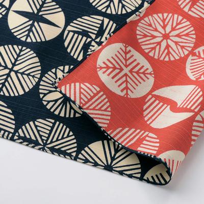 Musubi Furoshiki Isa Pine Cotton (wrapping Cloth), Pattern, Double-sided, Tree, Iron, Red, 48cm,