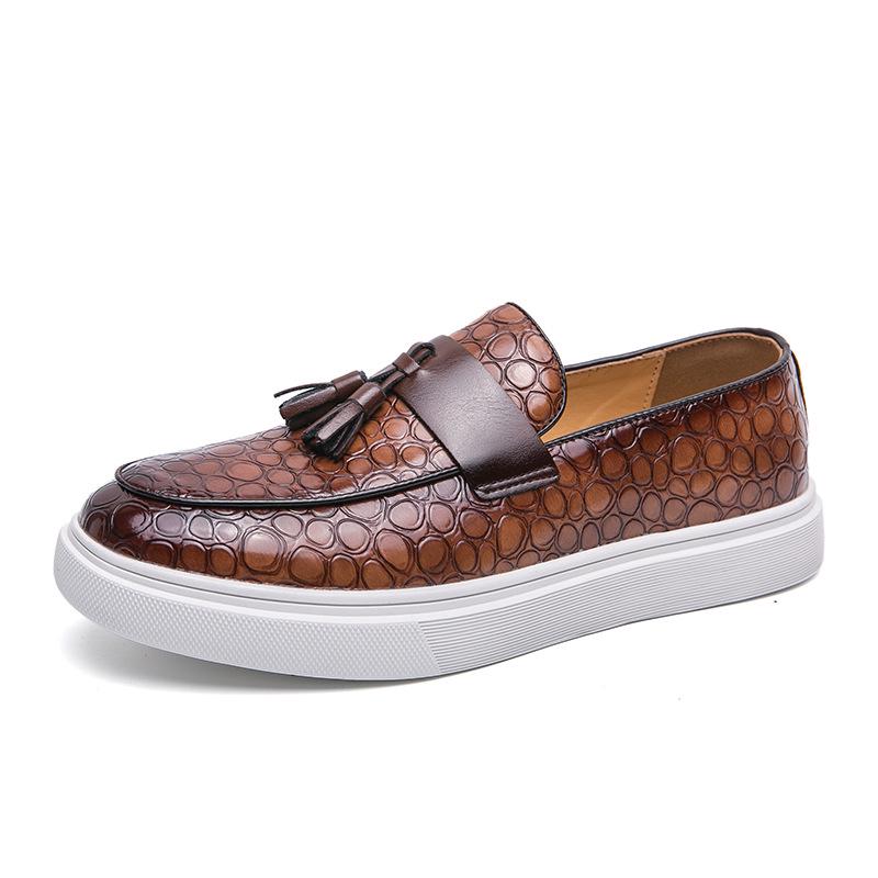 Men's Fashion Slip-On Plus Size Tassel Leather Shoes - European & American Style Casual Business Footwear