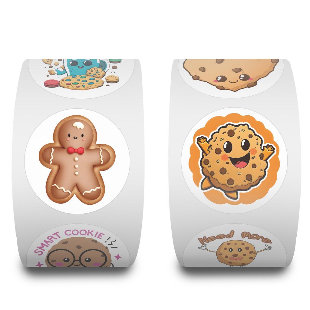 500 Stickers/roll Cartoon Cookies Stickers Cute Children's DIY Skateboard Suitcase Roll Stickers