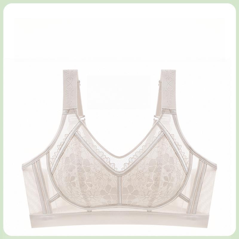 Lingerie Women's Full-cup Thin Bra Thin Gathering Breasts Anti-sagging Large-sized Bra Push Up Bra