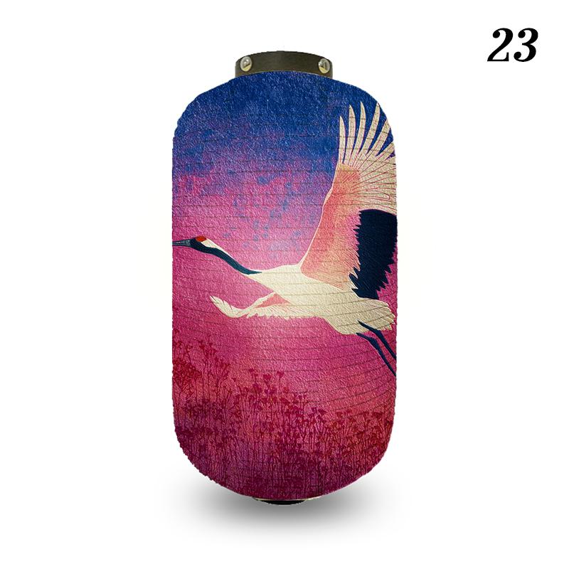 Japanese Style Lantern Ukiyo-e Style Flying-crane Printed Outdoor Bar Bistro Lantern Sushi Restaurant Hanging Lantern Decoration