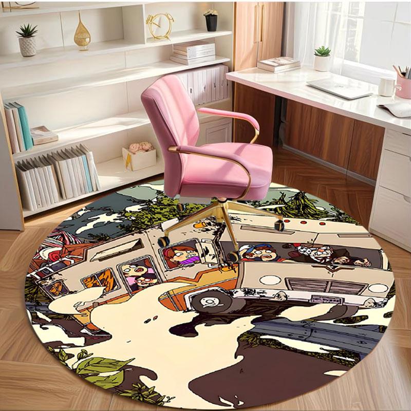 Gravity Falls Print Round Rug, Washable Floor Carpet, For Entryway Dorm Laundry Room Office Study, Home Decor Birthday Christmas Gift