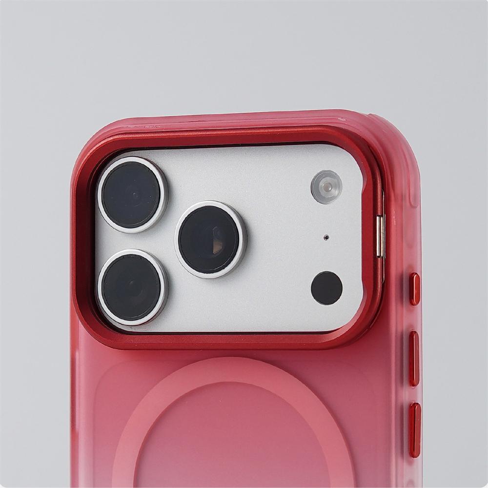 Gradient Color Matte Magnetic Armor Case For iPhone 17 Pro 18 Pro Max For Magsafse Invisible Lens Holder Protection Bumper Cover