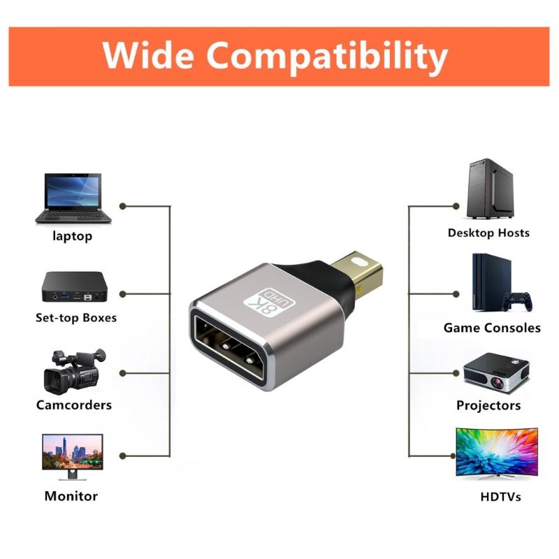 8K Mini 1.4 8K 60hz to Adapter Male/Female to Female/Male Adapter for Video PC Laptop