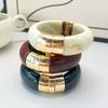 Fashionable French Retro Punk Wide-Edge Alloy Open Bracelet Simple Trendy Individual Ladies' Wristband Gift For Friends