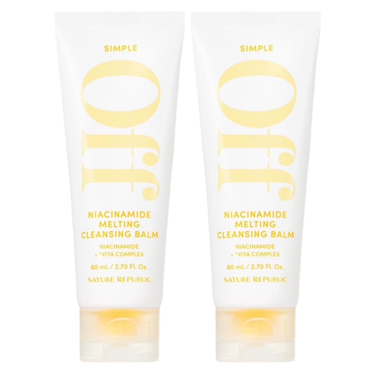 Nature Republic Simple Off Ниацинамид Тающий Очищающий Бальзам Осветляющий и Глубокое Очищение 80 мл x 2 шт