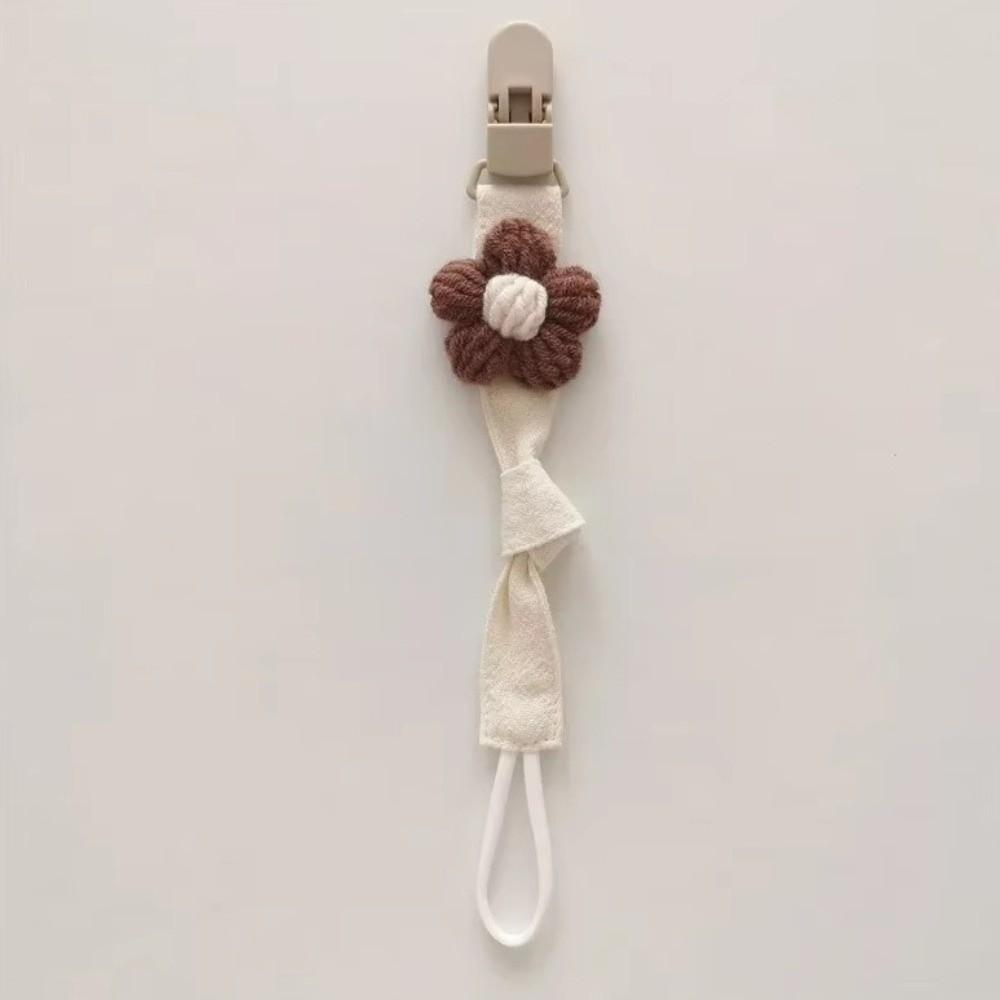 Cute Flower Dummy Nipple Holder Plastic Embroidery Pacifier Clips Baby Pacifier Chain Newborn