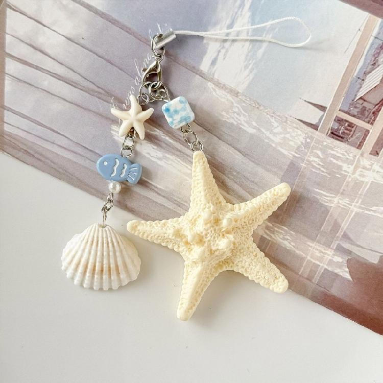 Charm Seashells Keychain Portable Resin Craft Ideal for Backpacks Keyrings