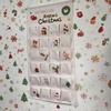 Weihnachts-Countdown Taschenkalender Wiederverwendbarer Festlicher Stoff Aufbewahrungsbeutel Weihnachts-Advents-Countdown-Kalender mit 24 Taschen für
