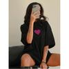 Fashion Wind New Arrival Loose Casual Heart Printing Cotton T-shirt Loose Printed Cotton T-shirt