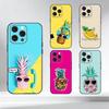 Summer P-Pineapple  Phone Case For iPhone 17,16,15,14,13,12,11 Plus,Pro Max,XS,Soft Silicone Black Cover