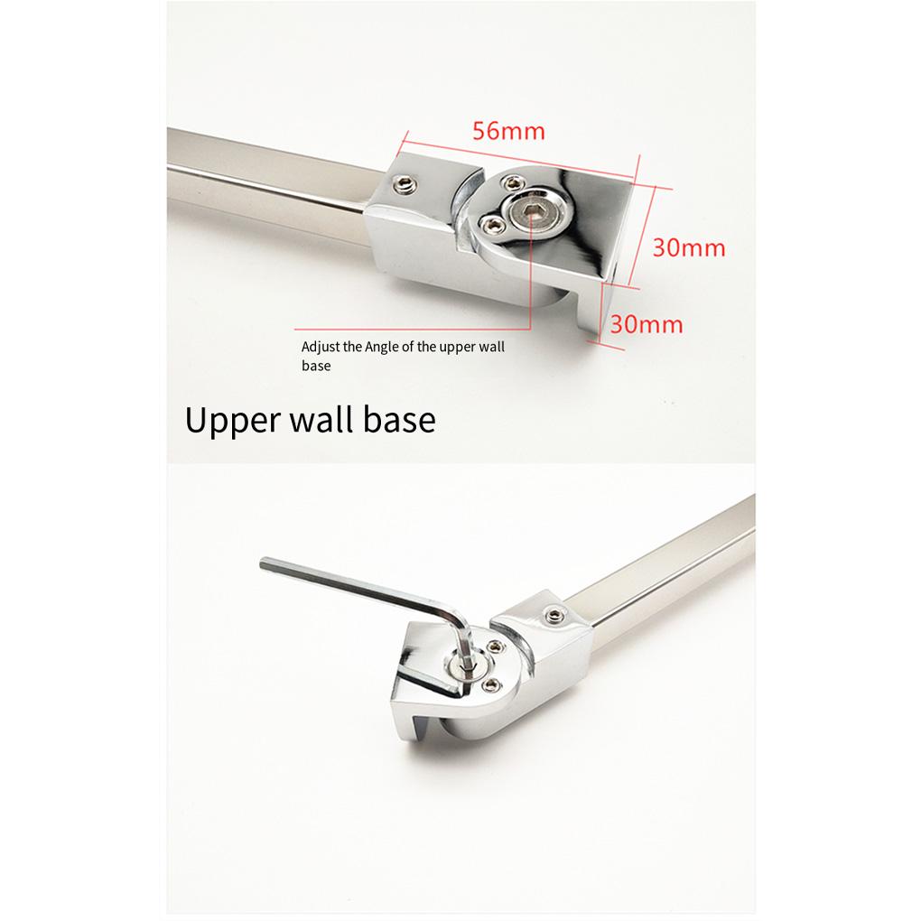 Stainless Steel Adjustable Shower Door Pull Rod Shower Room Rotatable Glass Panel Mounting Bracket Bathrooms Supplies