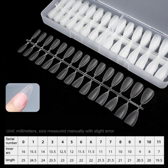 240Pcs/Set DIY Acrylic Fake Nails Double-sided Frosted Pre-Shape Square Long Nail Extensions Tips Home Salon Women Girls Full Cover Press on Nails Kit