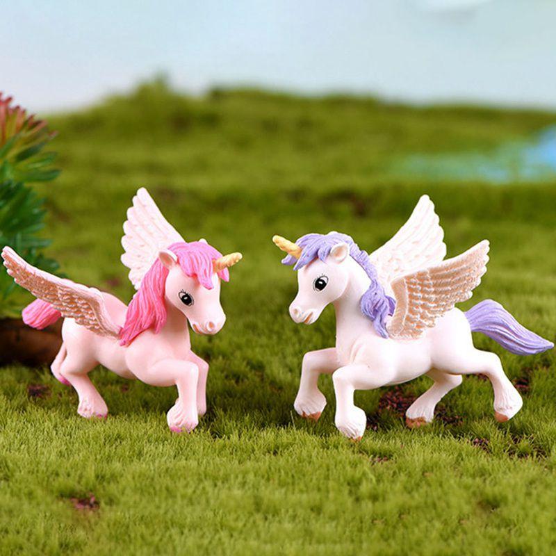 Miniatures Figurines Unicorn Garden Diy Ornaments Decor Micro Dollhome Landscape