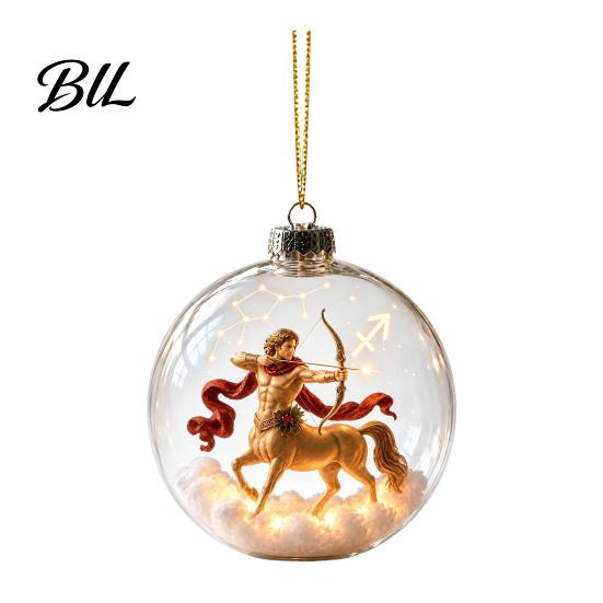 Festive Home Holiday Accents Zodiac Christmas Ornament, Twelve Sign Hanging Decoration, 2D Acrylic Decorative Ornaments for Holidays Horoscope Pendant