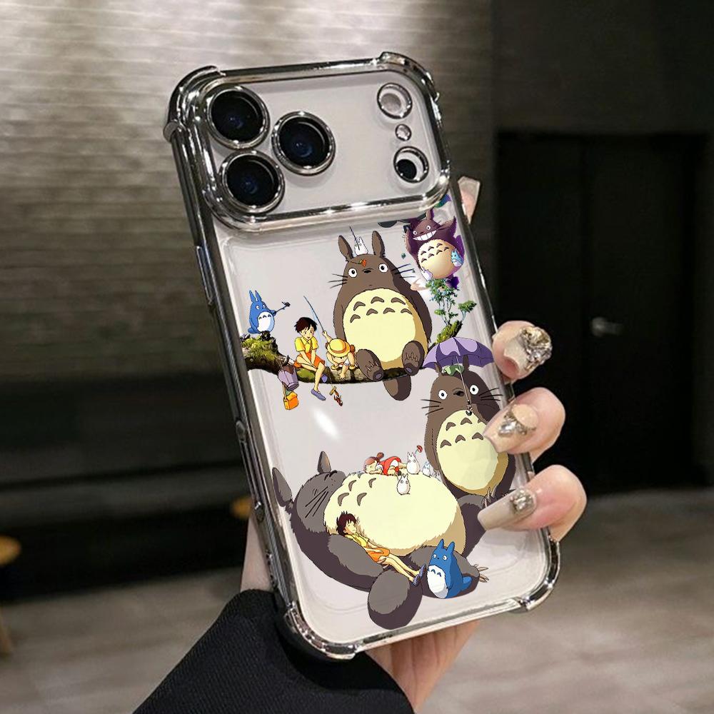 Cute Cartoon Totoros Phone Case for Samsung Galaxy S26 S25 S24 S23 S22 S21 S20 FE Ultra Plus 5G Anti-drop Transparent Cover