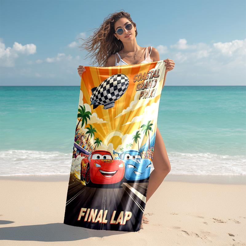 1pc Mcqueens Race Beach Towel, Highly Absorbent, Soft Comfortable, Yoga, Swimming, Fitness, Camping, Beach Activities. B730066