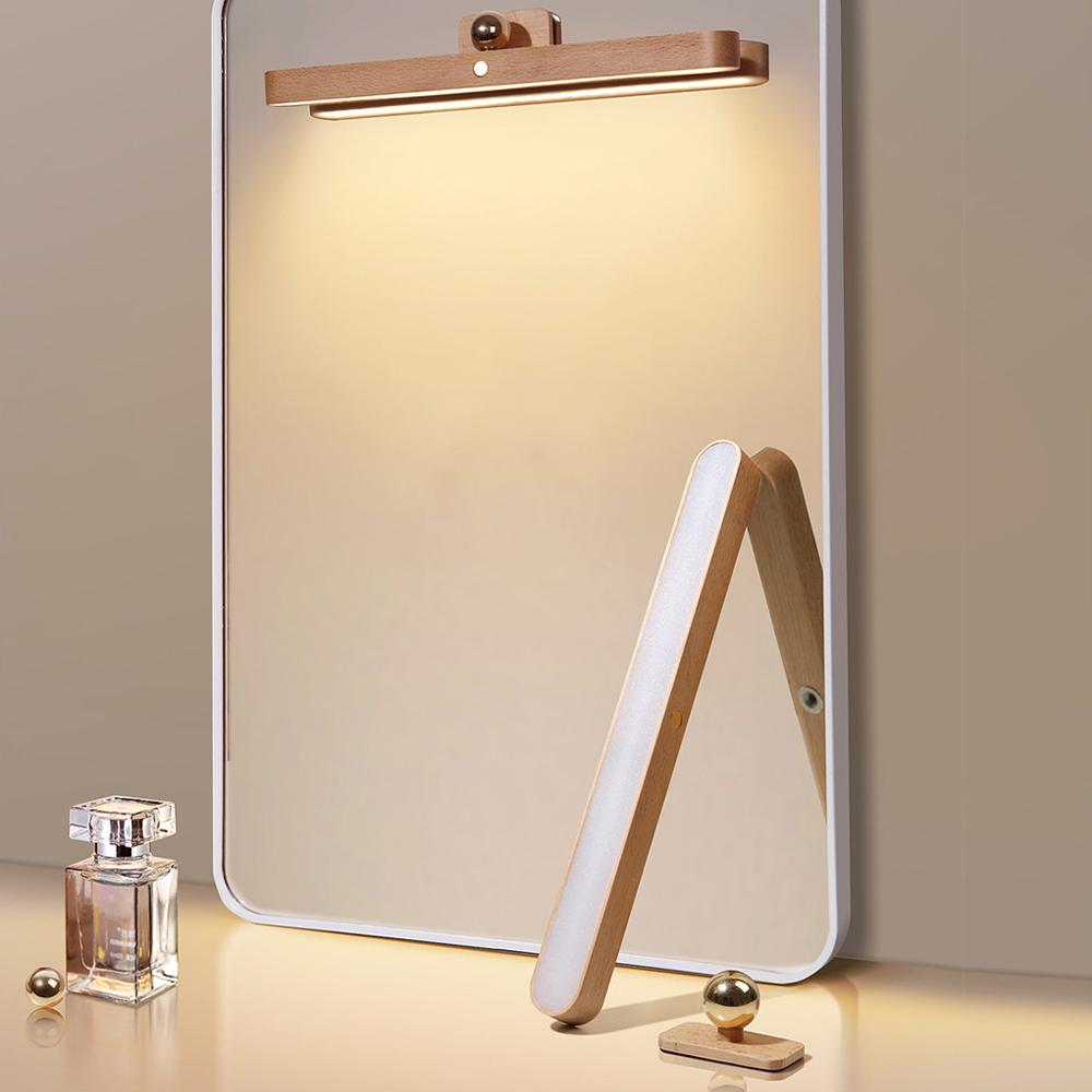 Hanging Magnetic LED Lamp Mirror Makeup Light 360° Adjustable Portable Hanging Wall Mount Light Touch Switch For Home Room