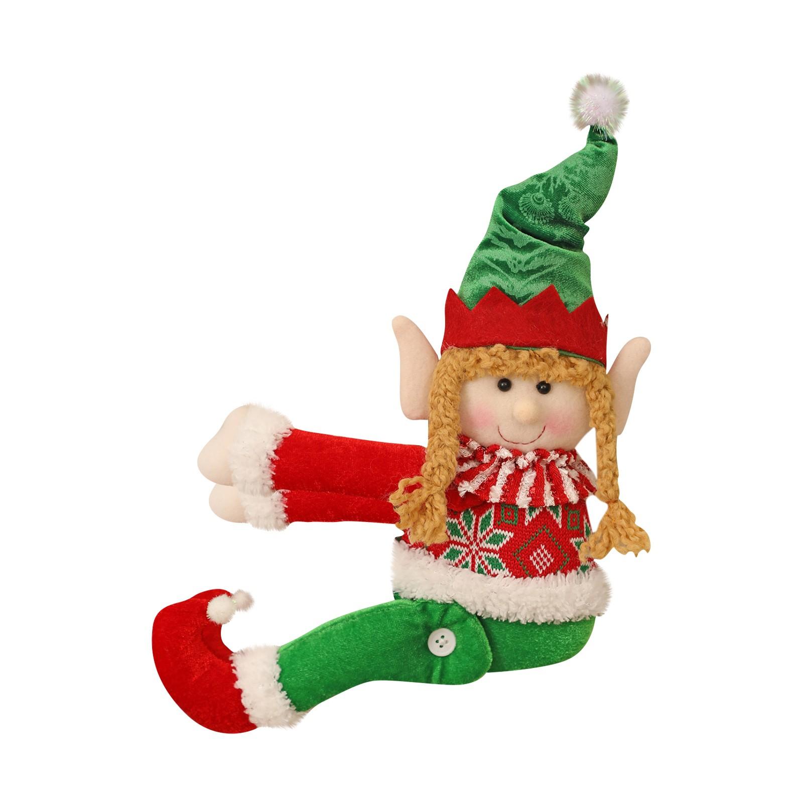 

Рождественская пряжка для занавески, красная и зеленая, кукольный дом, мультяшная занавеска, объятия, креативное украшение для занавески One Size