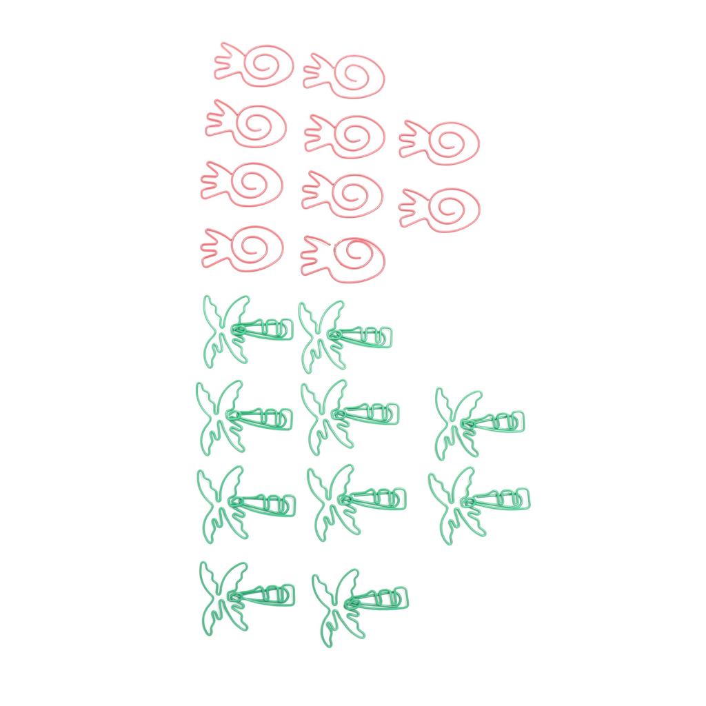 100pcs Paper Clips Portable Mini Electroplating Green Tree Pink Strawberry Shape Metal Paper Clips for Office